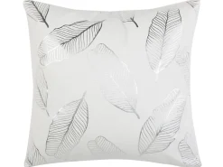 Beliani 2 Kpl Koristetyynysetti Lehtikuviolla 45X45Cm Valkoinen Ja Hopea Freesia Flash Sale