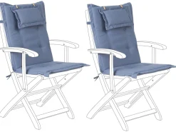 Beliani 2 Kpl Setti Sinisia Puutarhatuolinpehmusteita Maui Hot