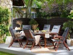 Beliani 6 Tyynyn Setti Puutarhatuoleihin Sininen Toscana/Java Shop