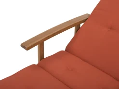 Beliani Akaasiapuinen Aurinkotuoli Tummanpunaisella Pehmusteella Java Fashion