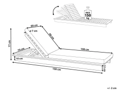 Beliani Aurinkotuoli Akaasia Vaalea Puu/Valkoinen Granari Flash Sale