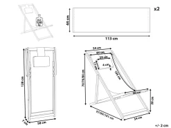 Beliani Aurinkotuoli Akaasia 2X Vaihtokankaat (Useita) Tumma Puu Avellino Shop