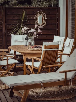 Beliani Aurinkotuoli Akasiapuu Vaalea Puu/Ruskeanharmaa Java Shop