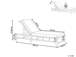 Beliani Aurinkotuoli Bambu Vaalea Puu/Luonnonvalkoinen Ligure Best Sale
