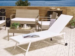 Beliani Aurinkotuoli Metallinen Valkoinen Portofino Outlet