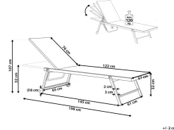 Beliani Aurinkotuoli Metallinen Valkoinen Portofino Outlet