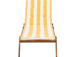 Beliani Aurinkotuoli Pehmusteilla Keltavalkoinen Cesana Hot