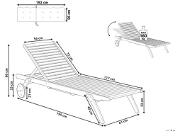 Beliani Aurinkotuoli Sinisella Pehmusteella Cesana Clearance