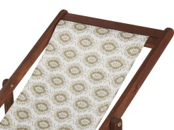 Beliani Aurinkotuoli Tumma Akaasia Vaihtokankaat Luonnonvalkoinen/Beige Abstrakti 2 Kpl Anzio Best Sale