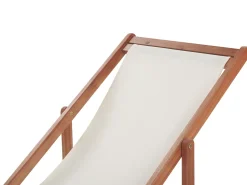 Beliani Aurinkotuoli Tumma Akaasia Vaihtokankaat Luonnonvalkoinen/Beige Abstrakti 2 Kpl Anzio Best Sale