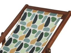 Beliani Aurinkotuoli Tumma Akaasia Vaihtokankaat Luonnonvalkoinen/Monivarinen Taplat 2 Kpl Anzio Sale