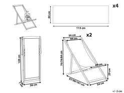 Beliani Aurinkotuoli Tumma Akaasia Vaihtokankaat Luonnonvalkoinen/Valko-Oranssi Appelsiinit 2 Kpl Anzio Flash Sale