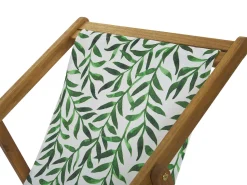 Beliani Aurinkotuoli Vaalea Akaasia Vaihtokankaat Luonnonvalkoinen/Valkovihrea Lehdet 2 Kpl Anzio Cheap