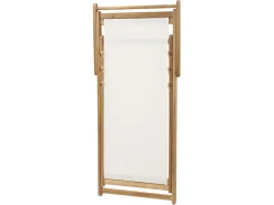 Beliani Aurinkotuoli Vaalea Akaasia Vaihtokankaat Luonnonvalkoinen/Vihrea Lehdet 2 Kpl Anzio Hot