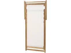 Beliani Aurinkotuoli Vaalea Akaasia Vaihtokankaat Luonnonvalkoinen/Monivarinen Kamomilla 2 Kpl Anzio Sale