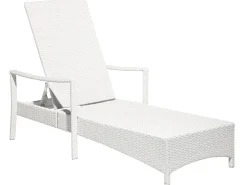 Beliani Aurinkotuoli Valkoinen Harmaalla Istuintyynylla Vasto New