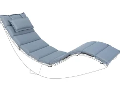 Beliani Aurinkotuolin Pehmuste Harmaansininen 180 X 60 Cm Brescia Flash Sale