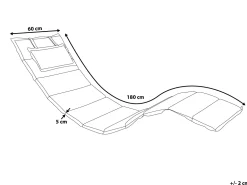 Beliani Aurinkotuolin Pehmuste Harmaansininen 180 X 60 Cm Brescia Flash Sale