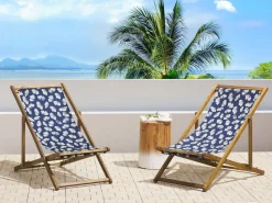 Beliani Aurinkotuolin Vaihtokangas Kukat Laivastonsininen 2 Kpl Anzio/Avellino Online