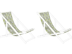 Beliani Aurinkotuolin Vaihtokangas Siksak Keltainen/Harmaa 2 Kpl Anzio/Avellino Store