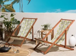 Beliani Aurinkotuolin Vaihtokangas Siksak Keltainen/Harmaa 2 Kpl Anzio/Avellino Store