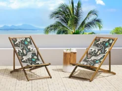 Beliani Aurinkotuolin Vaihtokangas Leopardi Musta 2 Kpl Anzio/Avellino Cheap