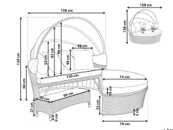 Beliani Aurinkovuode Polyrottinki Poyta Tummanruskea Sylt Lux Hot