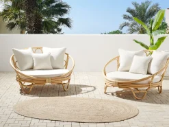 Beliani Aurinkovuode Rottinki Luonnonvari 2 Kpl Rossano Clearance