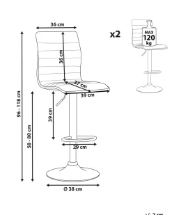 Beliani Baarijakkara Kangas Vaalea Beige 2 Kpl Lucerne Fashion