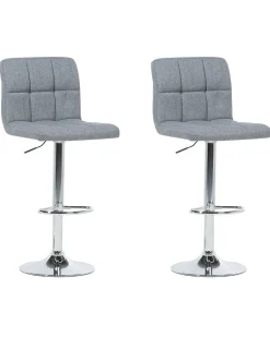 Beliani Baarijakkara Kangas Vaaleanharmaa 2 Kpl Marion Cheap