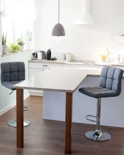 Beliani Baarijakkara Kangas Vaaleanharmaa 2 Kpl Marion Cheap