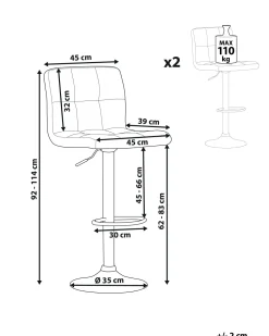 Beliani Baarijakkara Kangas Vaaleanharmaa 2 Kpl Marion Cheap