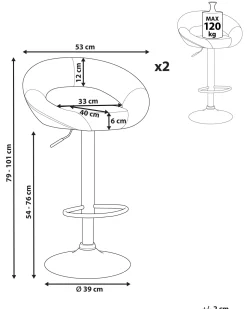 Beliani Baarijakkara Keinonahka Harmaa 2 Kpl Peoria Online