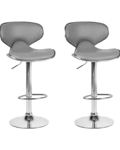 Beliani Baarijakkara Keinonahka Harmaa 2 Kpl Conway Hot