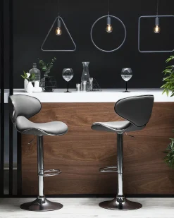 Beliani Baarijakkara Keinonahka Harmaa 2 Kpl Conway Hot