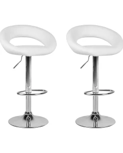 Beliani Baarijakkara Keinonahka Valkoinen 2 Kpl Peoria New