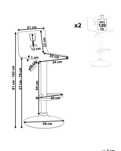 Beliani Baarijakkara Muovi Lapinakyva Valkoinen 2 Kpl Busan Store