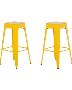 Beliani Baarijakkara Teras Keltainen 76 Cm 2 Kpl Cabrillo Discount