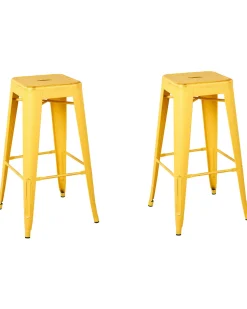 Beliani Baarijakkara Teras Keltainen/Kulta 76 Cm 2 Kpl Cabrillo Fashion