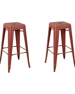 Beliani Baarijakkara Teras Punainen/Kulta 76 Cm 2 Kpl Cabrillo Sale