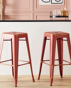 Beliani Baarijakkara Teras Punainen/Kulta 76 Cm 2 Kpl Cabrillo Sale