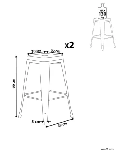 Beliani Baarijakkara Teras Vaaleanpunainen 60 Cm 2 Kpl Cabrillo Best Sale