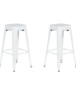 Beliani Baarijakkara Teras Valkoinen 76 Cm 2 Kpl Cabrillo Cheap