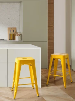 Beliani Baarijakkara Teras Valkoinen 60 Cm 2 Kpl Cabrillo Cheap