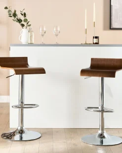 Beliani Baarijakkara Tumma Puu 2 Kpl Valencia Best Sale