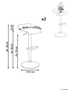 Beliani Baarijakkara Tumma Puu 2 Kpl Valencia Best Sale