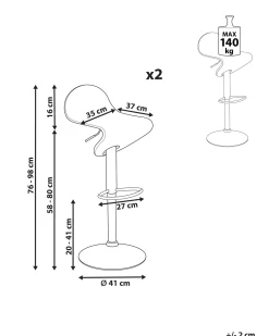 Beliani Baarijakkara Valkoinen 2 Kpl Liverpool Sale