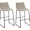 Beliani Baarituoli Kangas Beige 2 Kpl Franks Best Sale