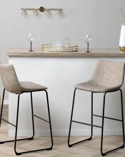 Beliani Baarituoli Kangas Beige 2 Kpl Franks Best Sale