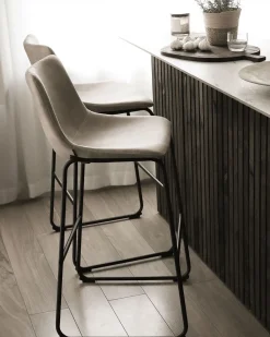 Beliani Baarituoli Kangas Beige 2 Kpl Franks Best Sale